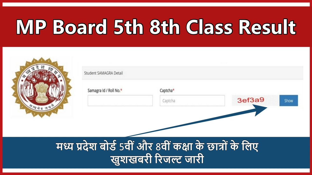 MP Board 5th 8th Class Result