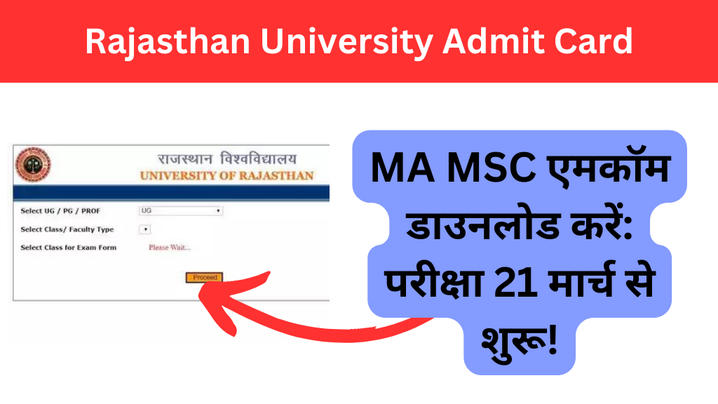 Rajasthan University Admit Card