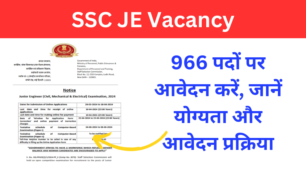 SSC JE Vacancy