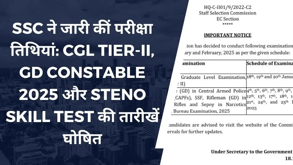 SSC CGL and GD Constable Exam Date 2025